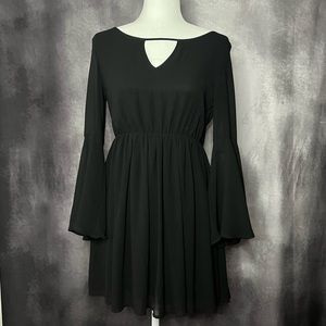 Open Back Long Sleeve Sheer Dress